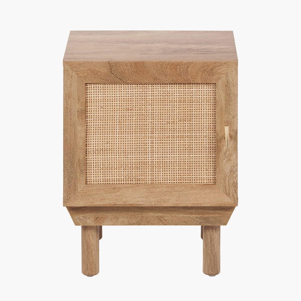 Averso Natural Rattan 1 Door Bedside Table Furniture 