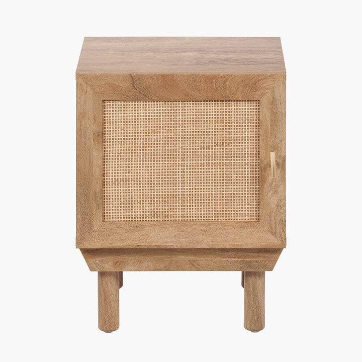 Averso Natural Rattan 1 Door Bedside Table Furniture 