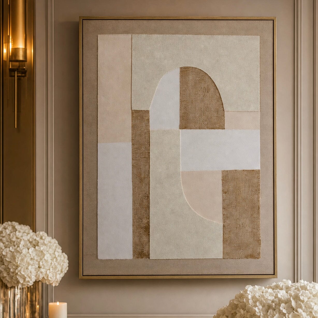 Aydyn Geometric Linen Canvas Wall Art Accessories 