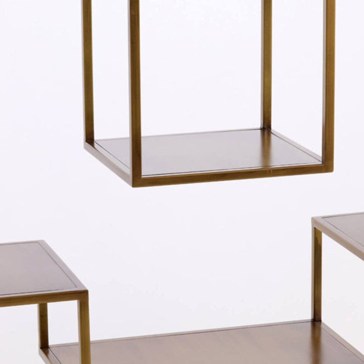 Ayesha Antique Brass Decorative Shelving Unit Furniture 