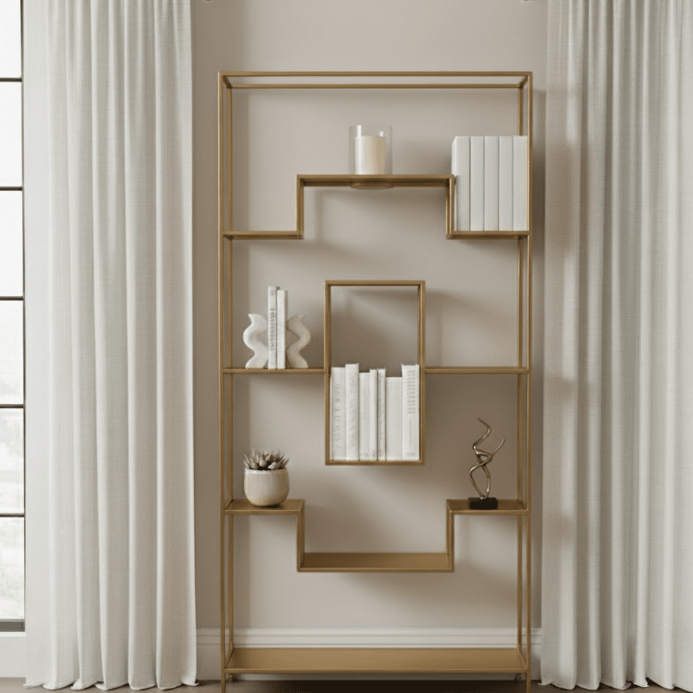 Ayesha Antique Brass Decorative Shelving Unit – Rowen Homes