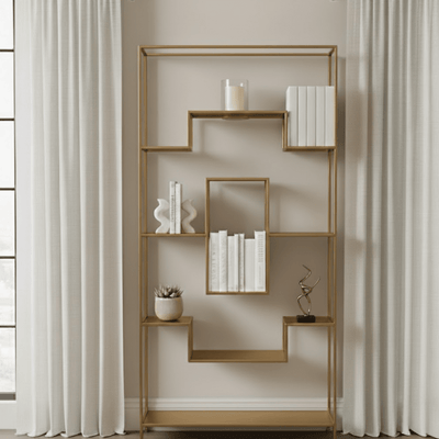 Ayesha Antique Brass Decorative Shelving Unit Furniture 