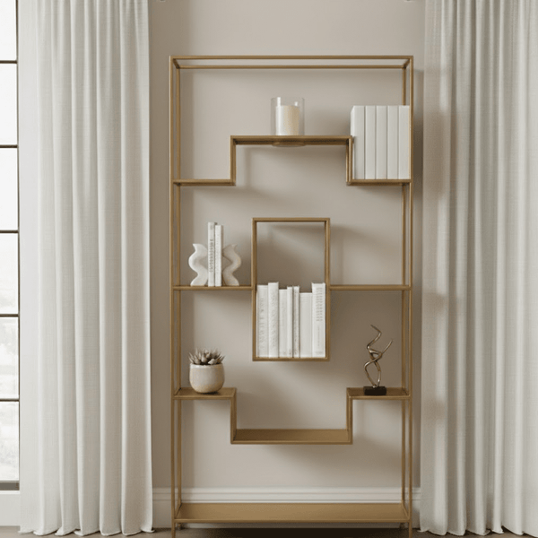 Ayesha Antique Brass Decorative Shelving Unit Furniture 