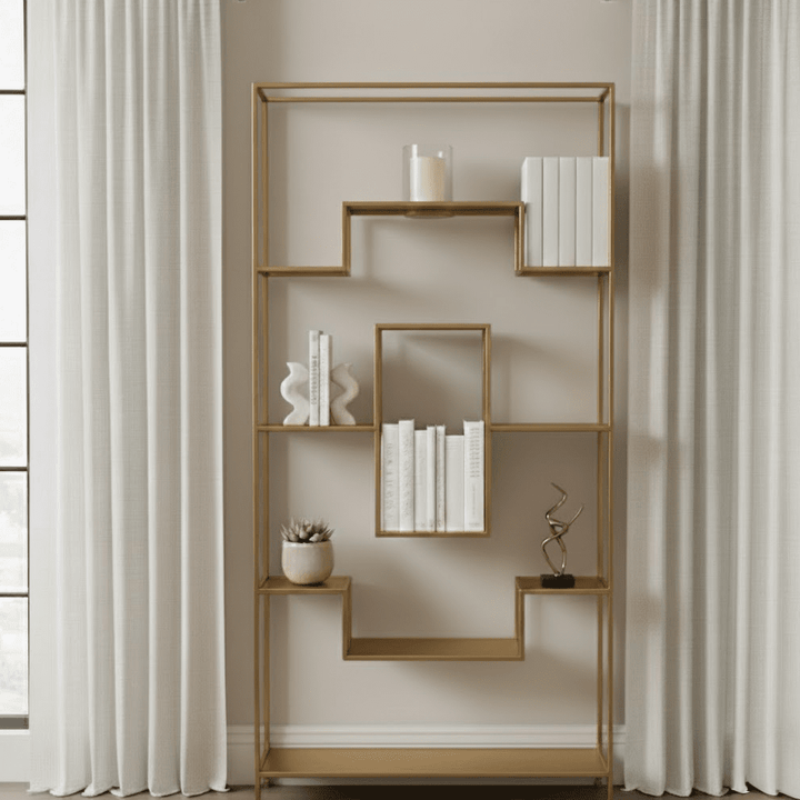 Ayesha Antique Brass Decorative Shelving Unit Furniture 