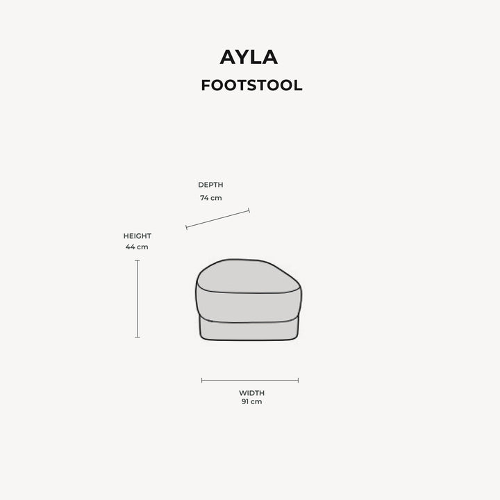 Ayla Cream Velvet Curved Footstool Made to Order Sofa 