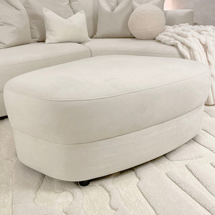 Ayla Cream Velvet Curved Footstool MTO Sofa 