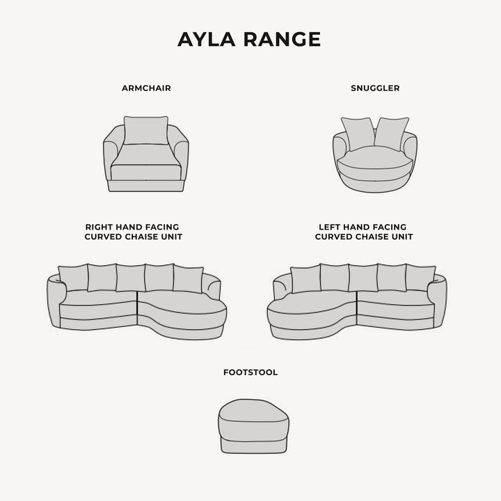 Ayla Cream Velvet Swivel Snuggler MTO Sofa 