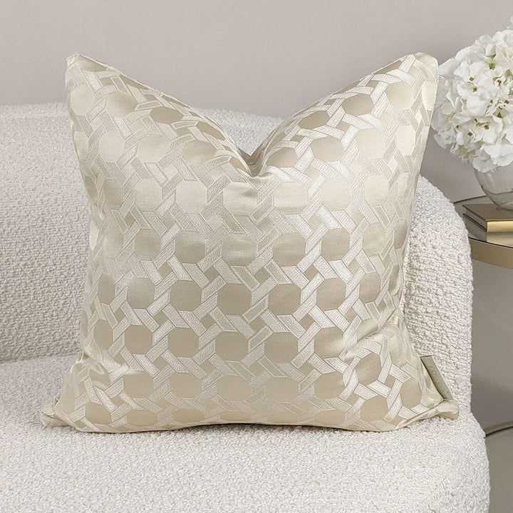 Aylin Gold Geometric Print Cushion - 45x45cm Textiles 