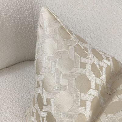 Aylin Gold Geometric Print Feather Filled Cushion - 45x45cm Textiles 