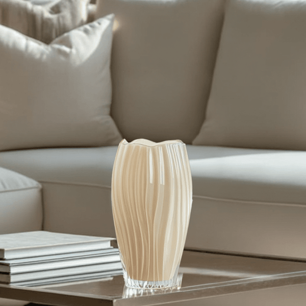 Aymara Cream Glass Decorative Vase Accessories 