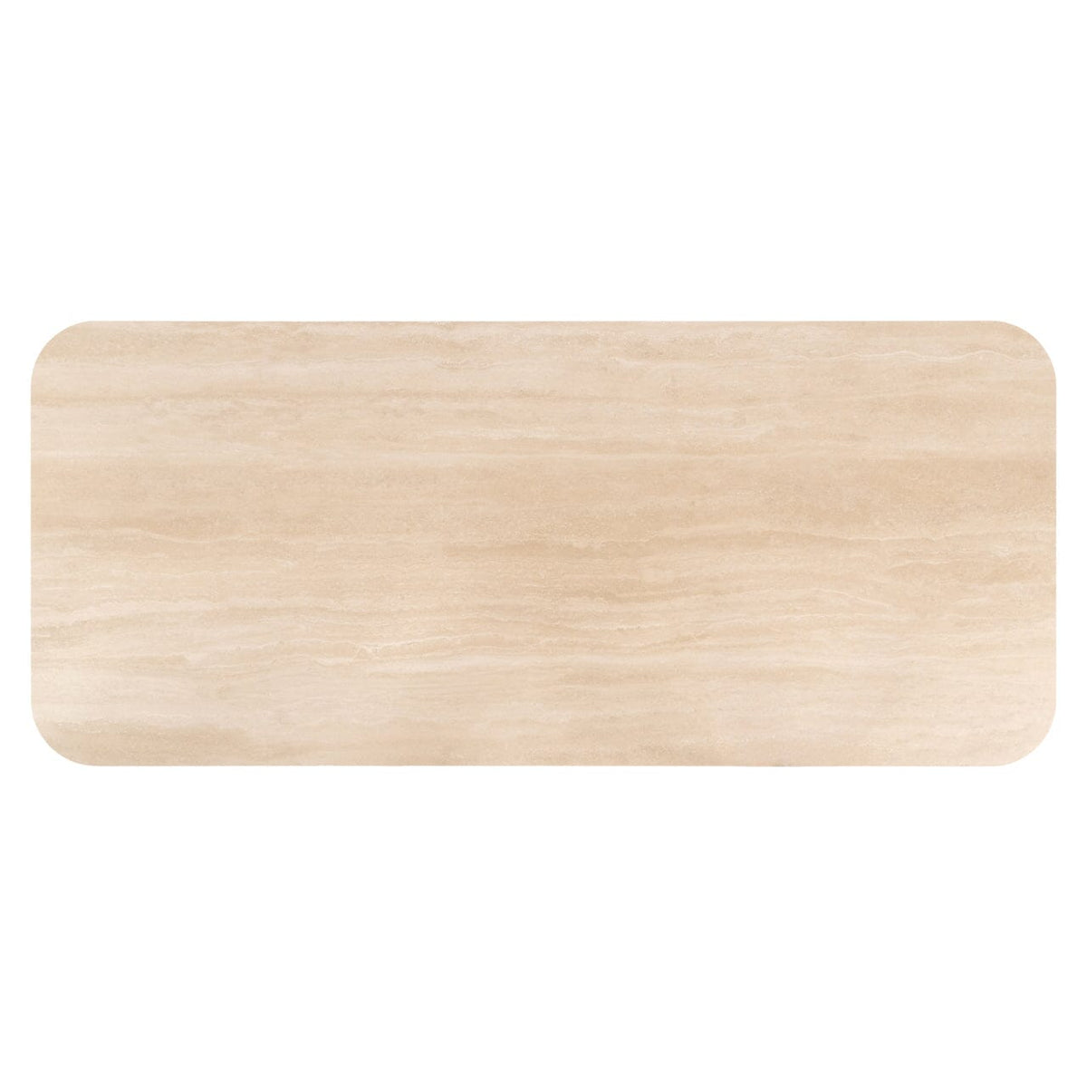 Balerno Deep Brown Wooden Dining Table with Travertine Top Furniture 