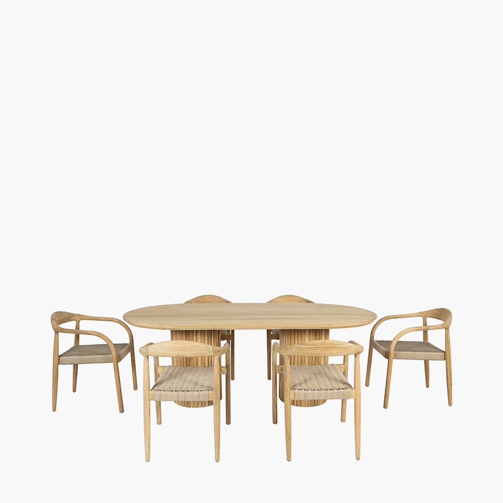 Bali Luxury Teak Outdoor 6 Seater Dining Set Outdoor 