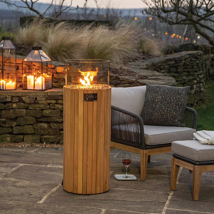 Bali Outdoor Pillar Teak Lantern 