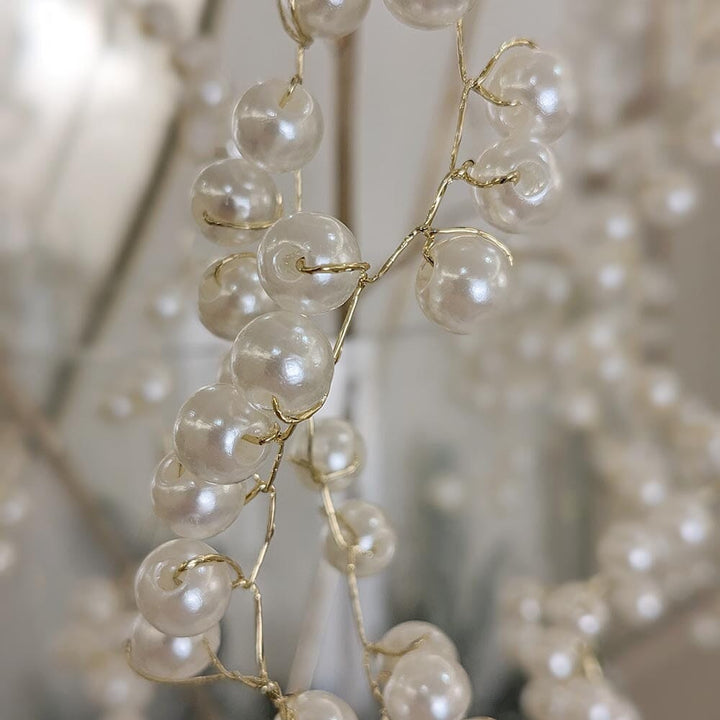 Beaded Faux Pearl Spray Single Stem 