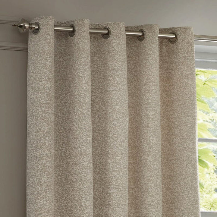 Beatriz Ivory Textured Chenille Eyelet Curtain Pair 
