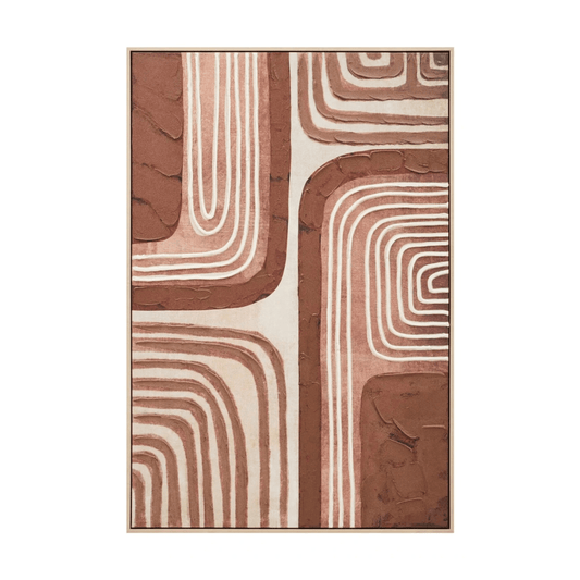 Beaufort Terracotta Layered Patterns Canvas Wall Art Accessories 