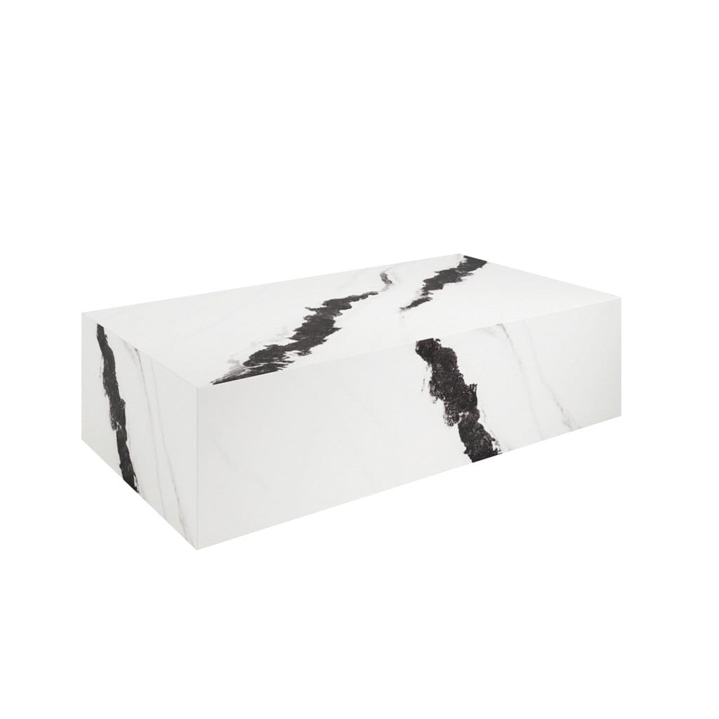 Beckham Black & White Marble Rectangular Coffee Table Furniture 