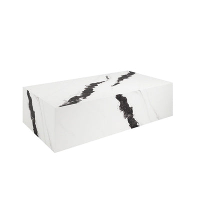 Beckham Black & White Marble Rectangular Coffee Table Furniture 