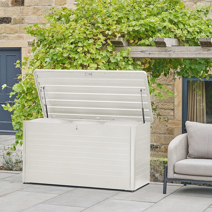 Beige Outdoor Galvanised Steel Cushion Box Outdoor 