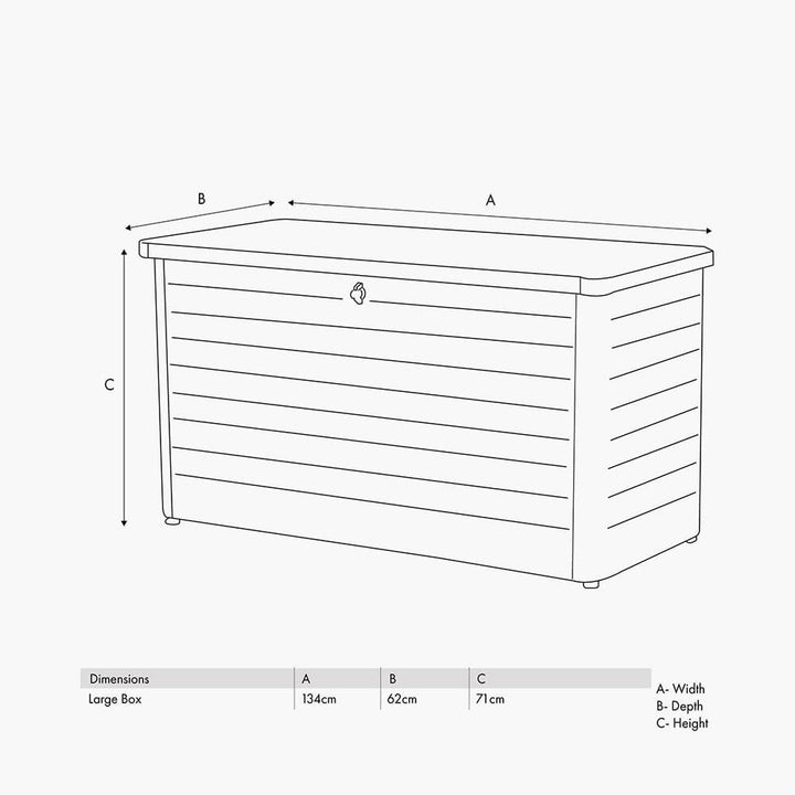 Beige Outdoor Galvanised Steel Cushion Box Outdoor 