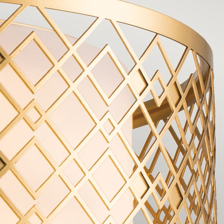 Belgrave Gold Diamond Pattern Flush Ceiling Light Lighting 