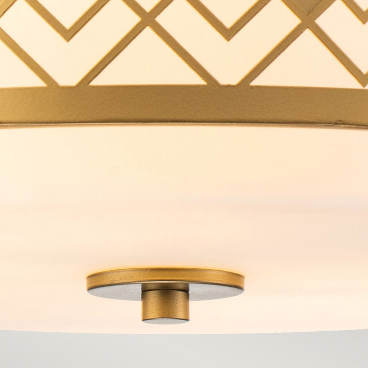 Belgrave Gold Diamond Pattern Flush Ceiling Light Lighting 