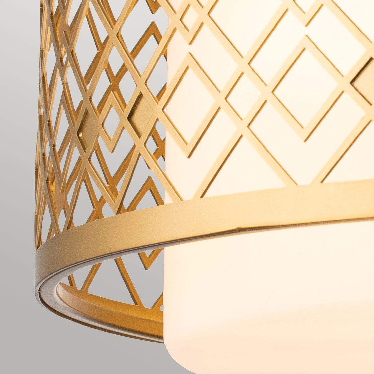 Belgrave Gold Diamond Pattern Flush Ceiling Light Lighting 