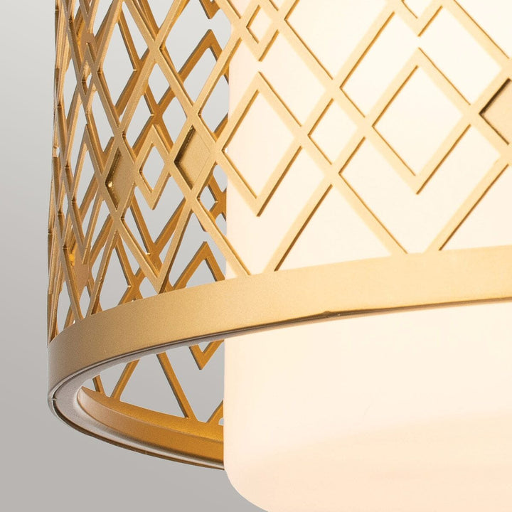 Belgrave Gold Diamond Pattern Flush Ceiling Light Lighting 