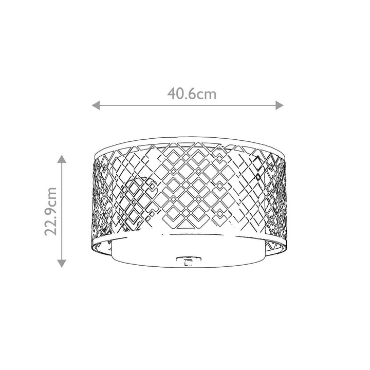 Belgrave Gold Diamond Pattern Flush Ceiling Light Lighting 