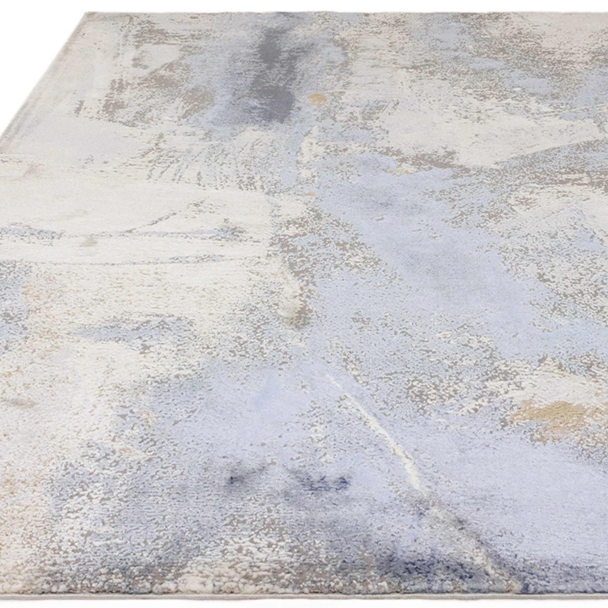 Bella Blue & Cream Abstract Rug Textiles 