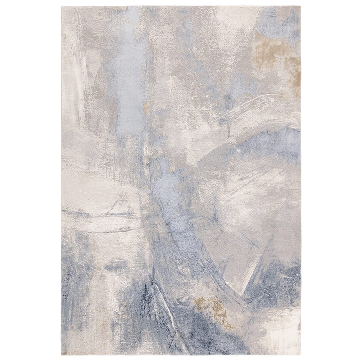 Bella Blue & Cream Abstract Rug Textiles 