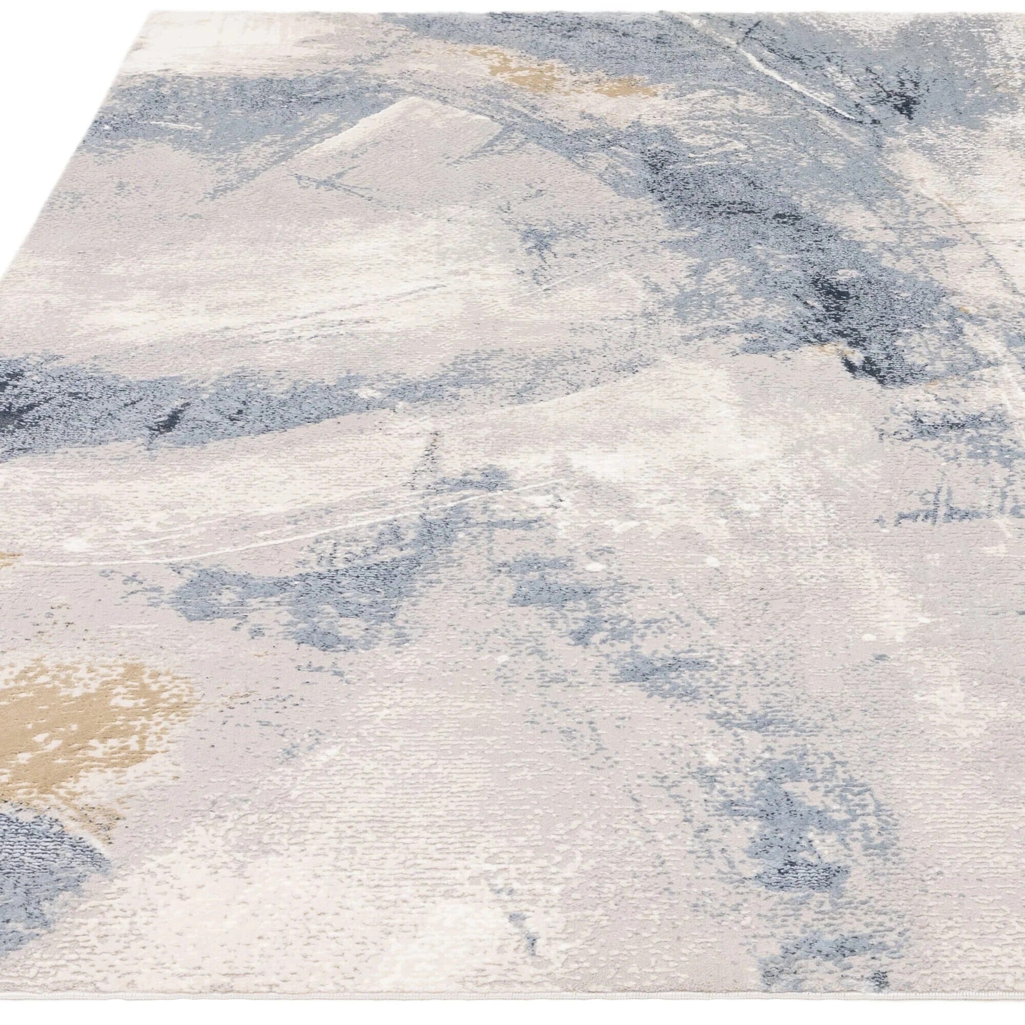 Bella Blue & Cream Abstract Rug Textiles 
