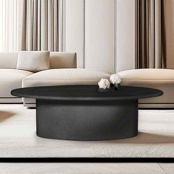 Belle Black Oval Coffee Table Furniture 