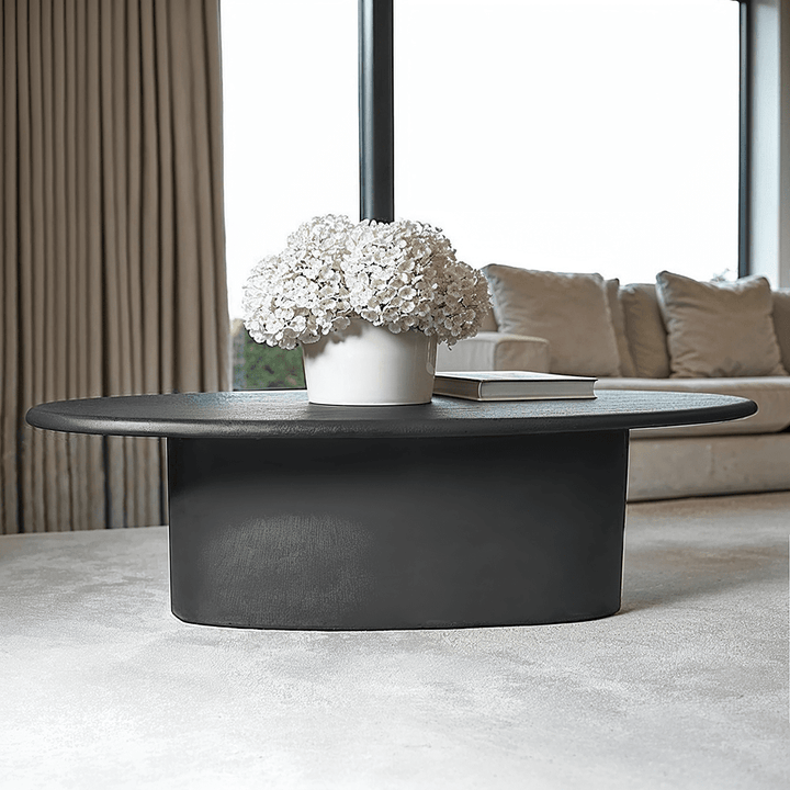 Belle Black Oval Coffee Table Furniture 