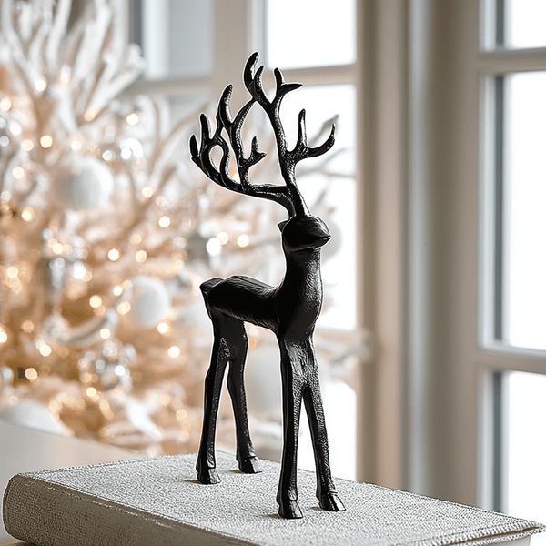 Belle Medium Black Festive Deer Ornament Accessories 