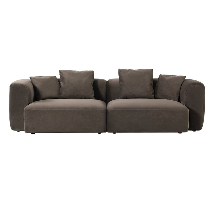 Bellina Brown Velvet Luxury 4 Seater Sofa Sofa 
