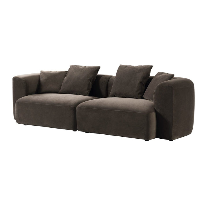 Bellina Brown Velvet Luxury 4 Seater Sofa Sofa 