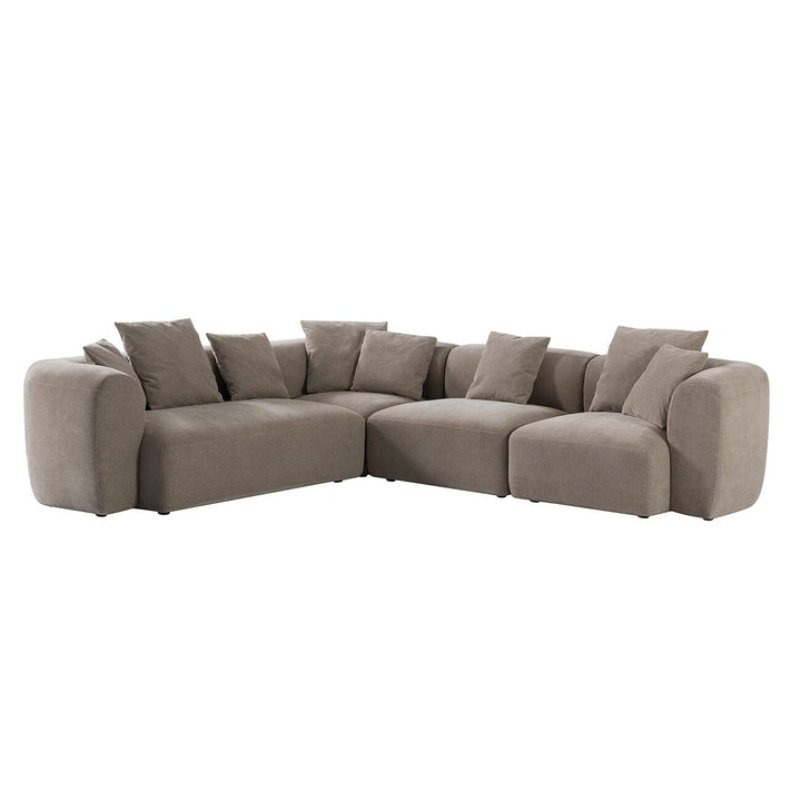 Bellina Taupe Chenille Luxury Modular Sofa Sofa 