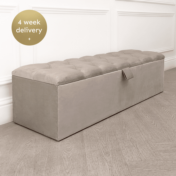 Belvoir Pebble Buttoned Ottoman Box Furniture 