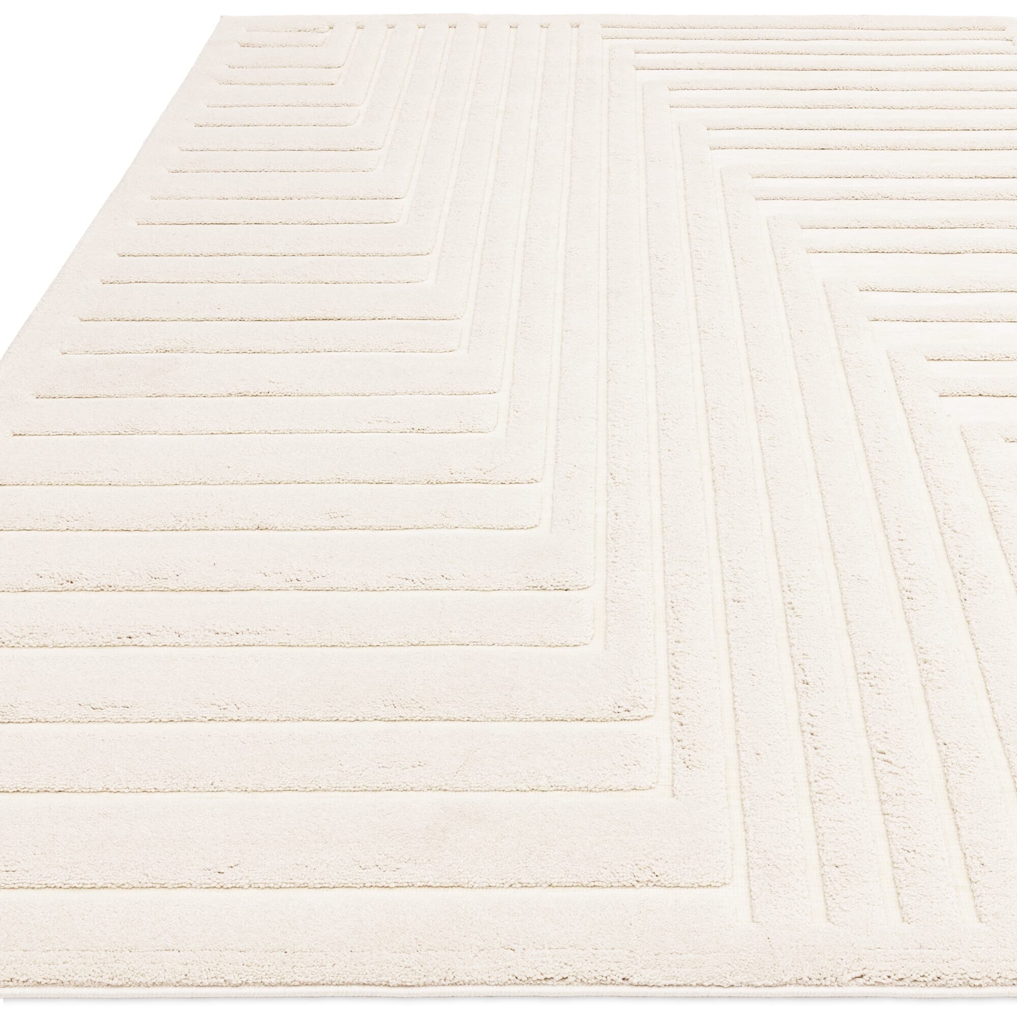 Benares Ivory Textured Linear Rug – Rowen Homes