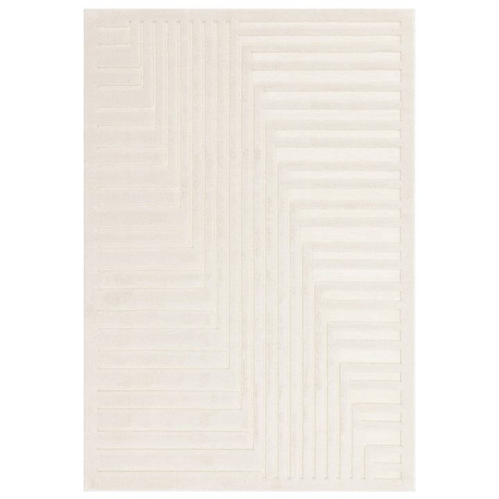 Benares Ivory Textured Linear Rug 