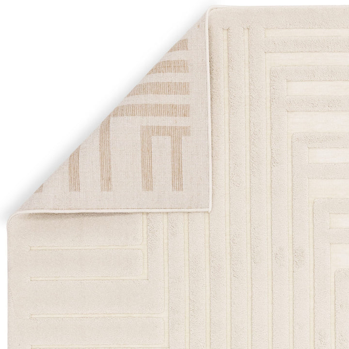 Benares Ivory Textured Linear Rug 