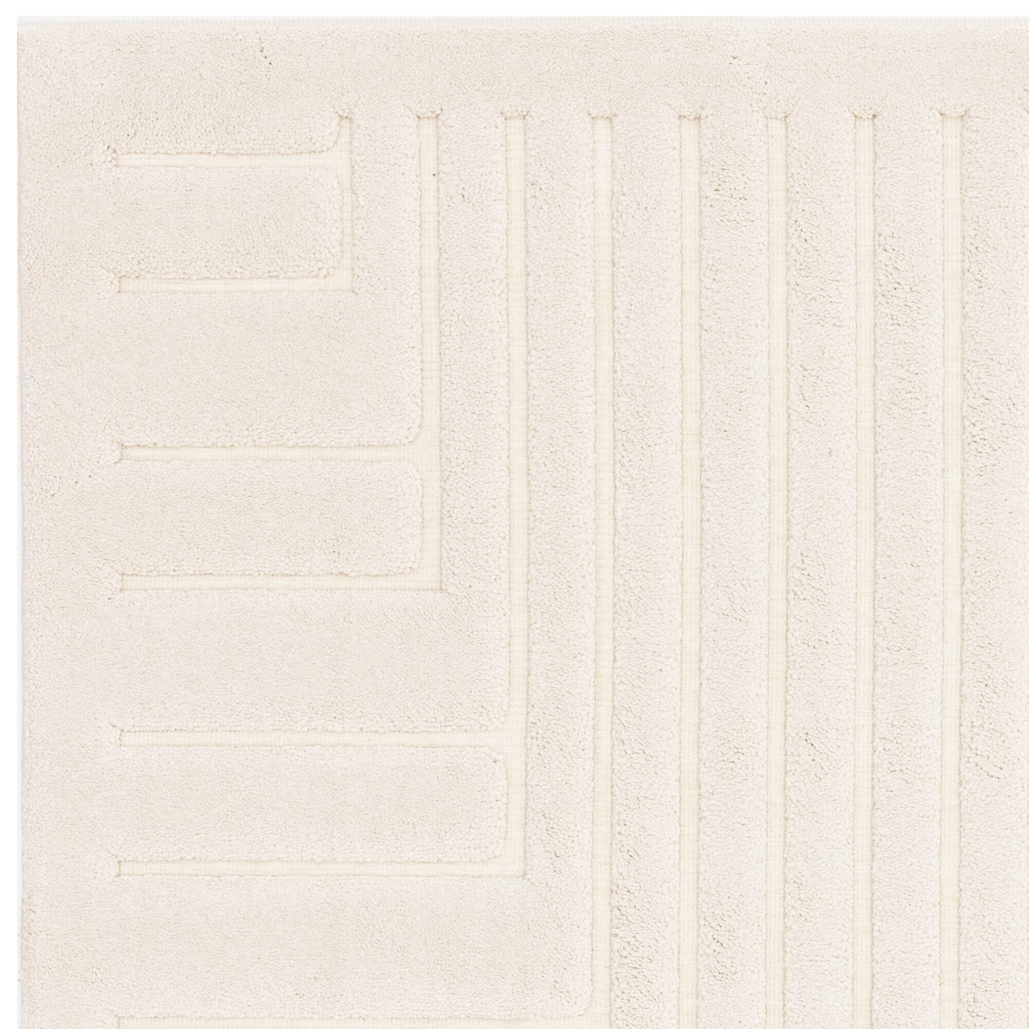 Benares Ivory Textured Linear Rug – Rowen Homes