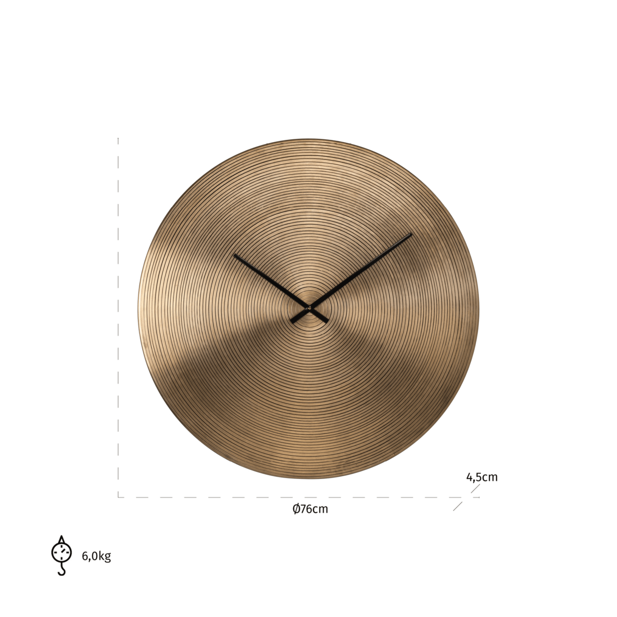 Berlin Round Gold Wall Clock Accessories 