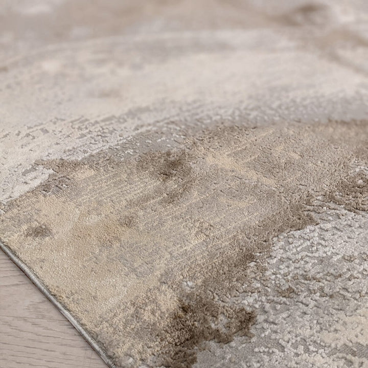 Biscotti Luxury Abstract Cream & Mink Metallic Rug Textiles 