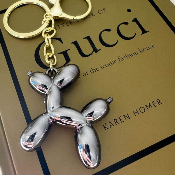 Black Pearlescent Balloon Dog Keyring Accessories 