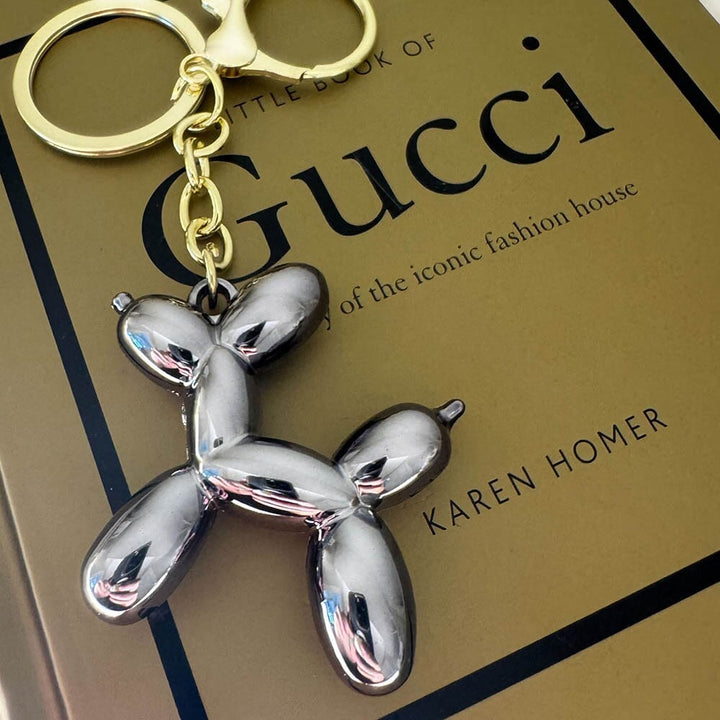 Black Pearlescent Balloon Dog Keyring Accessories 