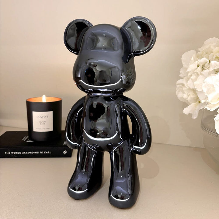 Black Pearlescent Standing Bear Ornament Accessories 