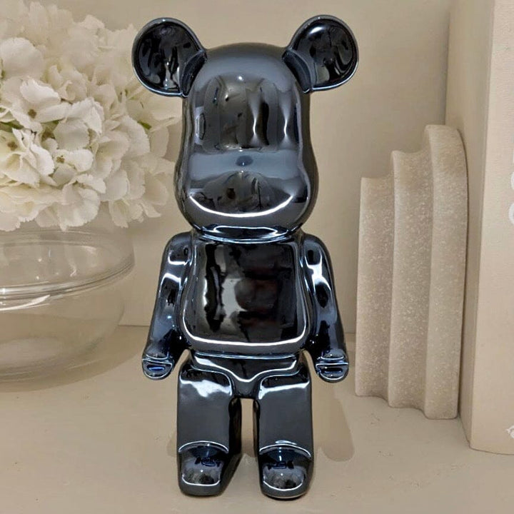 Black Pearlescent Standing Bear Ornament Accessories 