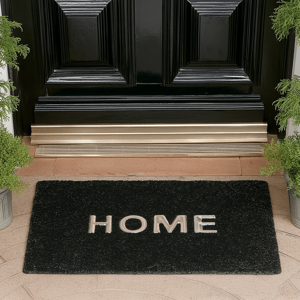 Black & Silver 'Home' Doormat Textiles 